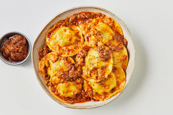Mushroom-Prosciutto Ravioli & Red Pesto Kit, Serves 2