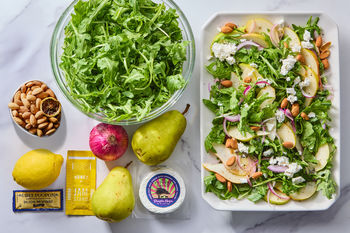 Meal Shortcut | Pear, Arugula & Goat Cheese Salad with Almonds