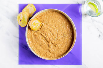 1–2–3-Lunchrezept: Portobello-Pilzcremesuppe mit Baguette (2 Port.)