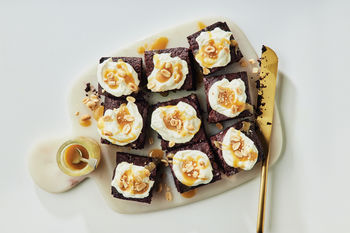 DIY Bake | Peanut Caramel Brownies with Cream, Makes 9-12