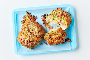 Easy Cheesy Bacon Rolls, Serves 2