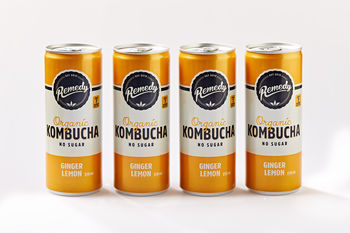 Remedy Kombucha Ginger Lemon, 4x250ml