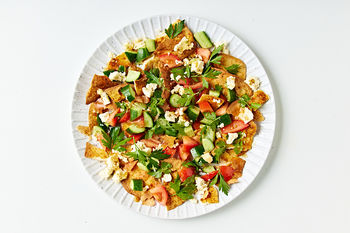 Fattoush Salad with Feta, Serves 2