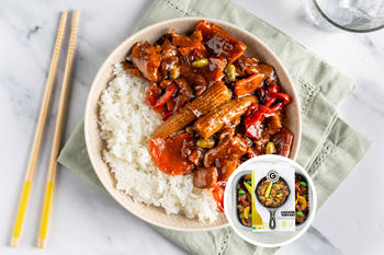 Teriyaki-Hähnchencurry mit Jasminreis (2 Portionen)