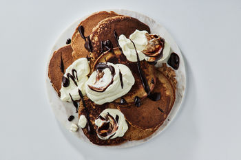 DIY Chocolate Pancakes with Whipped Cream, Serves 2
