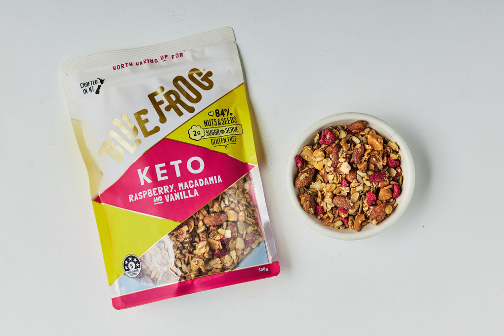 Blue Frog Raspberry, Macadamia and Vanilla Granola, 300g