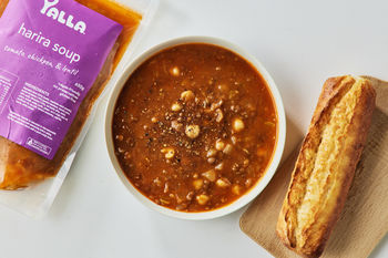Yalla Moroccan Chickpea 'Harira' Soup with Sourdough Baguette Kit, Serves 2