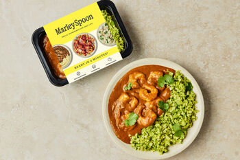 Keto-Friendly Goan Prawn Curry with Broccoli and Cauliflower Rice, 360g