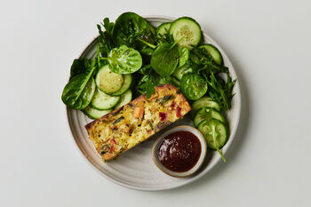 Sweet Potato Egg Slice, Chutney & Salad Kit, Serves 2