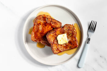 1–2–3 Ontbijtrecept: Banana bread wentelteefjes (2 porties)