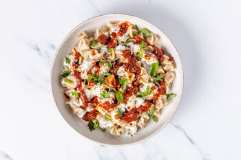 1–2–3-Lunchrezept: Schnelle Manti mit Joghurtsauce (2 Port.)