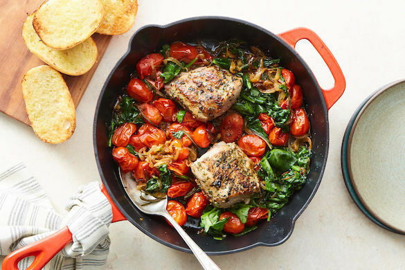 Easy Prep! Tuscan Pork Tenderloin with Herby Tomato Confit
