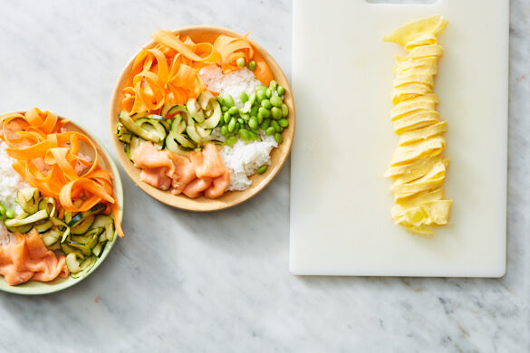 Smoked Salmon Poke Bowl with Cucumber & Edamame