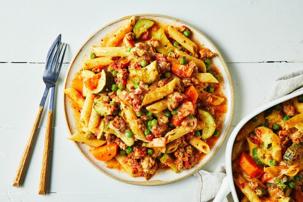 Family Fave Pork Pasta Bake with Rosemary & Cheddar Cheese | Marley Spoon