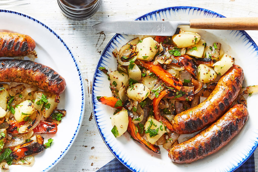 Grilled Sausages, Peppers and Potatoes - Damn Delicious
