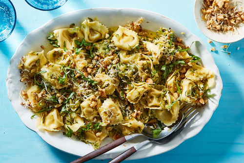 Tortelloni & Walnut Gremolata with Fresh Zucchini & Basil