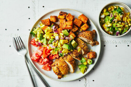 Baked Mexican Chicken and Sweet Potato