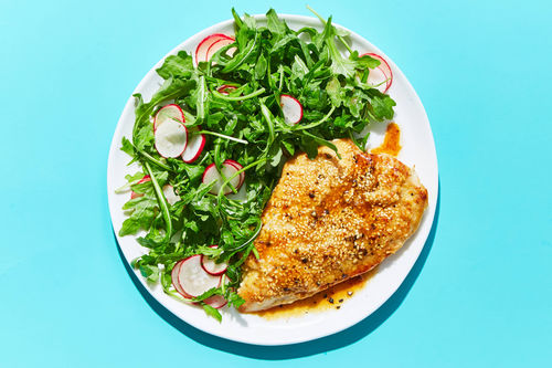 Sesame Crusted Chicken & Salad