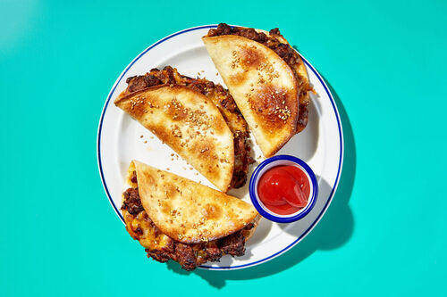 Cheeseburger-Style Chicken Quesadillas