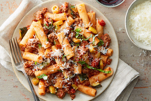 Spring Bolognese With Zucchini Rigatoni Marley Spoon