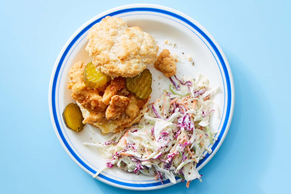 Crispy Chicken Biscuit with Honey Butter Sauce