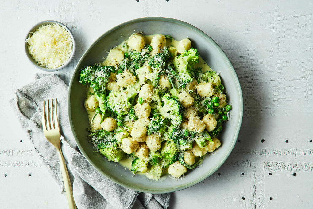 Easy As Basil Pea Gnocchi with Buttered Broccoli