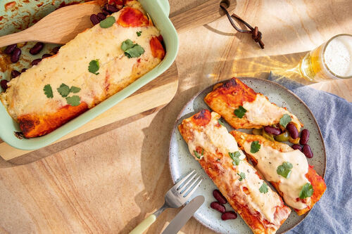 Vegetarische Gemüse-Bohnen-Enchiladas