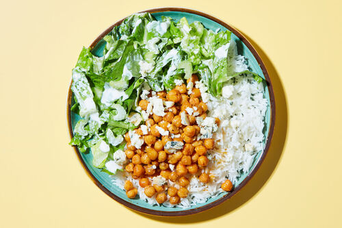 Buffalo Chickpeas & Feta Ranch Salad