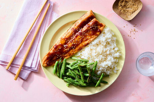 Teriyaki-Glazed Salmon & Green Beans