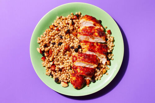 Apricot-Harissa Glazed Salmon