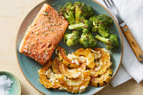 Roasted Salmon with Dill-Garlic Butter