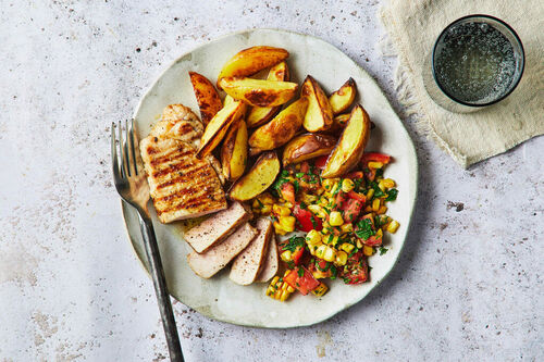Grilled Pork and Corn Salsa