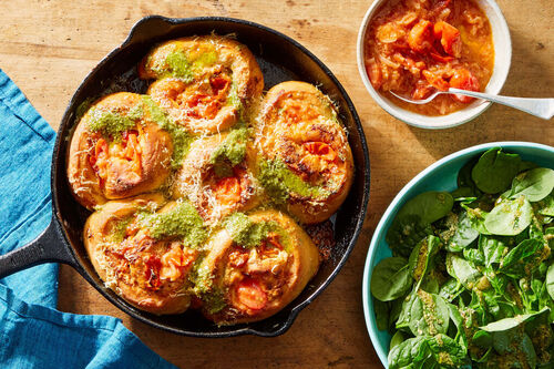 Burst Tomato, Pepperoni & Ricotta Pizza Rolls