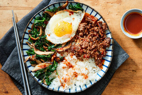 Beef Bibimbap with Shiitake Mushrooms