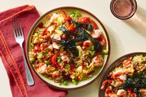 Whole Grain Fried Rice with Shrimp