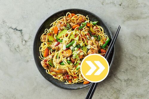 Asian Barbecue Pork and Prawn Noodles
