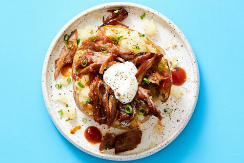Braised Beef Stuffed Baked Potato