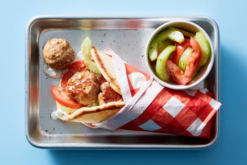Greek-Inspired Chicken Gyro Meatball Sandwich