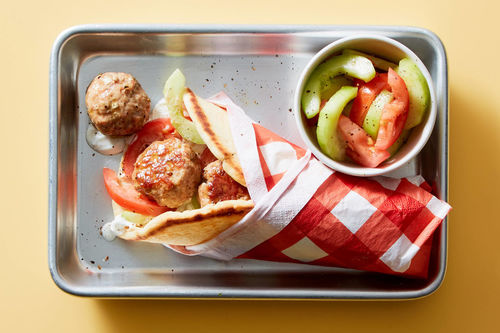 Greek-Inspired Turkey Gyro Meatball Sandwich