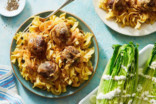 Skillet French Onion Meatballs