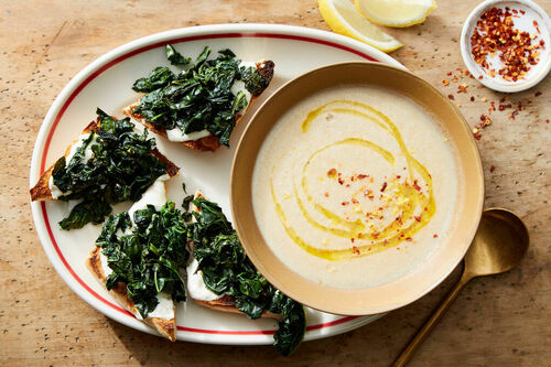 Creamy White Bean Soup & Seared Chicken