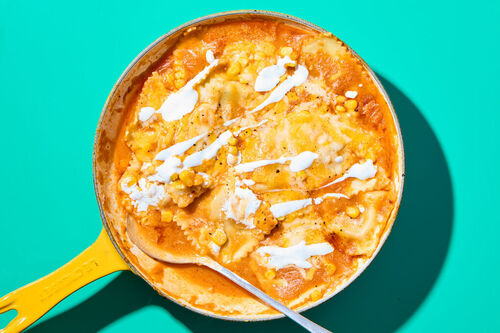 Cheesy Ravioli Enchilada Bake