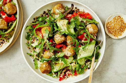 Nutritious Falafel-Tahini Greens Bowl