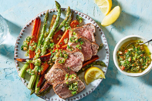 Salmon with Scallion Pesto