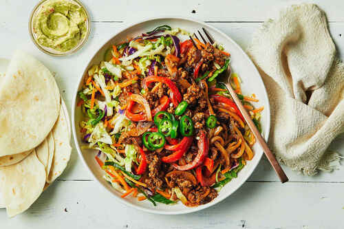 Fast Lamb, Capsicum and Tortillas