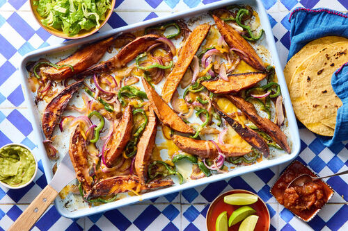 Sheet Pan Chicken & Sweet Potato Fajitas