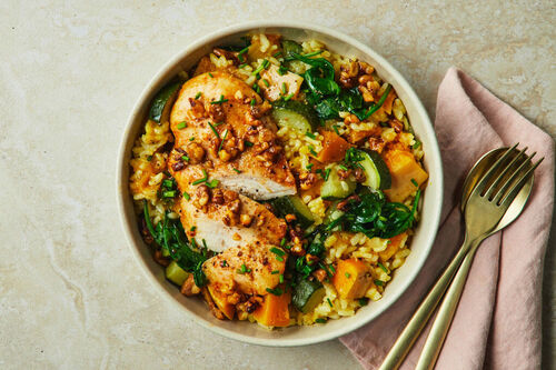 Easy Baked Chicken and Pumpkin Risotto