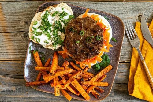 Tandoori-Burger mit Korianderjoghurt