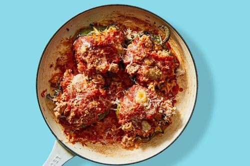 Chicken Sausage & Rice Stuffed Peppers