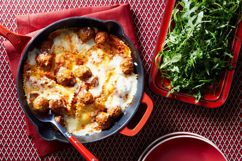 No Chop! Cheese Ravioli & Meatball Marinara
